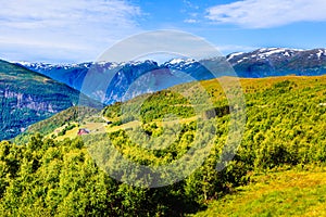 Mountains landscape. Norwegian scenic route Aurlandsfjellet