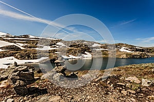 Mountains landscape. Norwegian scenic route Aurlandsfjellet