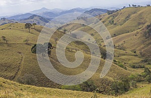 The mountains and the landscape in the rural area of State of Minas Gerais, Brazil.