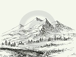 Mountains landscape sketch