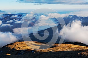 Mountains landscape under clouds