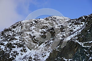 Mountains with light dusting of snow