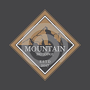 Mountains logo emblem vector illustration. Mountains and travel icon for tourism organizations.