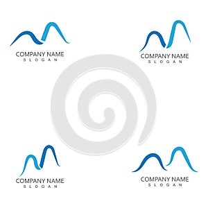 Mountains Logo Template Vector Icon.