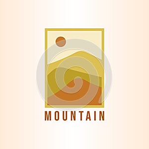 Mountains Logo Vector Illustration Design. Mountains Peak Banner, Poster or Logo Concept Inspiration