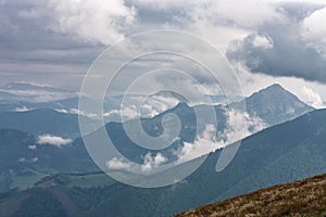 Mountains Maly Rozsutec, Velky Rozsutec, view from Pekelnik, national park Mala Fatra, Slovakia