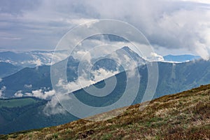 Mountains Maly Rozsutec, Velky Rozsutec, view from Pekelnik, national park Mala Fatra, Slovakia