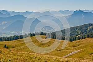 Mountains and Mont Blanc view