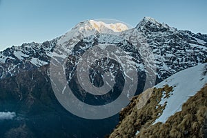 Mountains in the morning at Mardi Himal trek