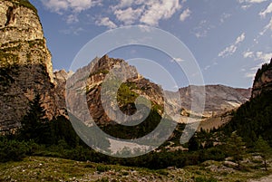 mountains in the national park fanes sennes in italy