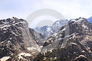 The mountains near Anzob pass in May, Tajikistan