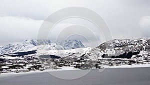 Mountains near Borg on the Lofoten in Norway