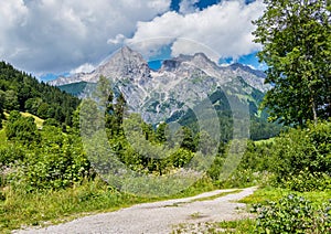 Mountains near Hinterthal and Maria Alm at the Steinerne Meer in Austria