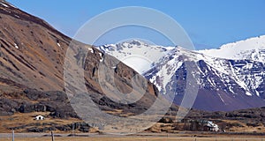 Mountains near Hofn in east fjords in Iceland photo