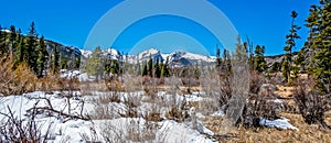 Mountains near Sprague Lake at Rocky Mountain National Park, Colorado