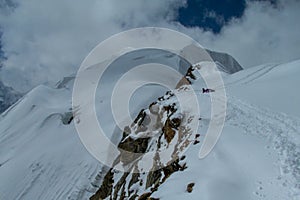 Nepal mountains, eight-thousander mountain peak area in Himalaya photo