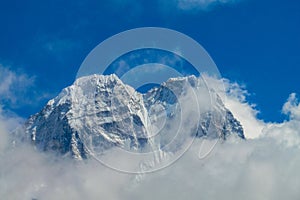 Nepal mountains, eight-thousander mountain peak area in Himalaya photo