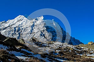 Nepal mountains, eight-thousander mountain peak area in Himalaya photo