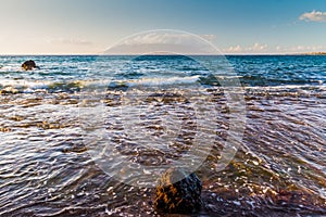 The Mountains of North Maui From Oneuli Beach