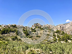 Mountains in northern Costa Blanca Spain