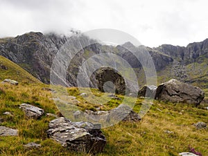 Mountains in the Ogwen Valley nearTryfan, Wales