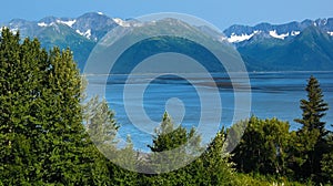Mountains over Turnagain Arm in Summer