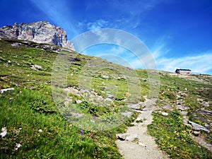 Mountains peak under blue sky,  Monte Cervino - Matterhorn