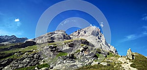 Mountains peak under blue sky,  Monte Cervino - Matterhorn