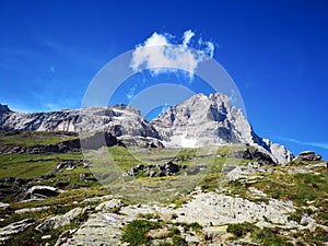 Mountains peak under blue sky,  Monte Cervino - Matterhorn