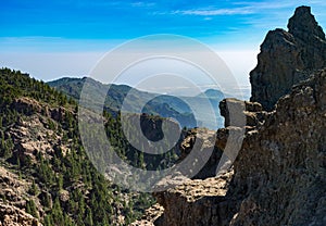 Mountains range, view from Pico de las Nieves, Gran Canaria, Spain