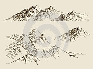 Mountains ranges set photo