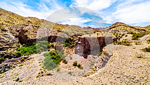 Mountains and Ravines in El Dorado Canyon at the Lake Mead National Park, USA