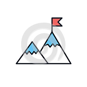Mountains related vector icon