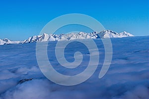 Zasnežené hory Tatry Slovensko