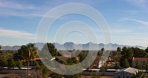 Mountains rising behind the suburbs of Phoenix