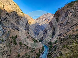 Mountains and river