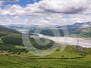 Mountains and River Landscape in Wales