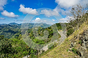 Mountains on the road of La Farola near Baracoa in Cuba photo