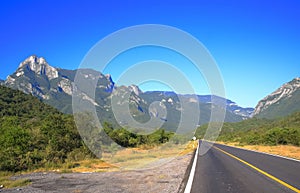 Mountains and road in nuevo leon, mexico V photo
