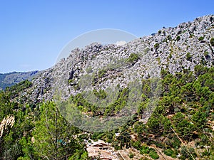 Mountains and rocks in Galatzo park Majorca