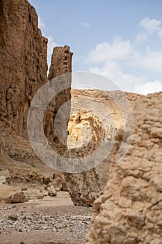 Mountains, rocks and hills of Judean desert in Israel, Middle East landmarks of Old Testament Bible times. Aerial view