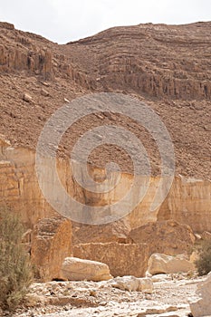 Mountains, rocks and hills of Judean desert in Israel, Middle East landmarks of Old Testament Bible times. Aerial view