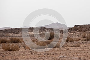 Mountains, rocks and hills of Judean desert in Israel, Middle East landmarks of Old Testament Bible times. Aerial view