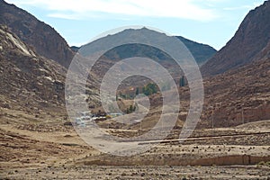 Mountains and Saint Catherines Monastery in Sinai peninsula, Egypt