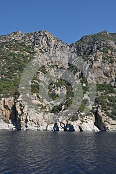 The mountains and sea on Mount Athos