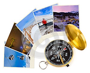 Mountains ski Austria images and compass
