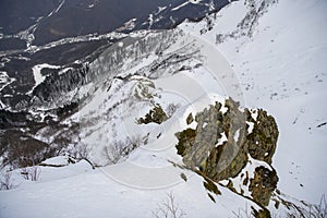 Mountains in the ski resort Krasnaya Polyana