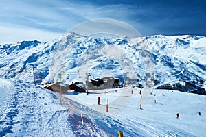 Mountains with snow in winter