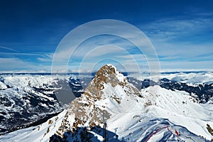 Mountains with snow in winter