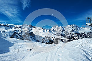 Mountains with snow in winter